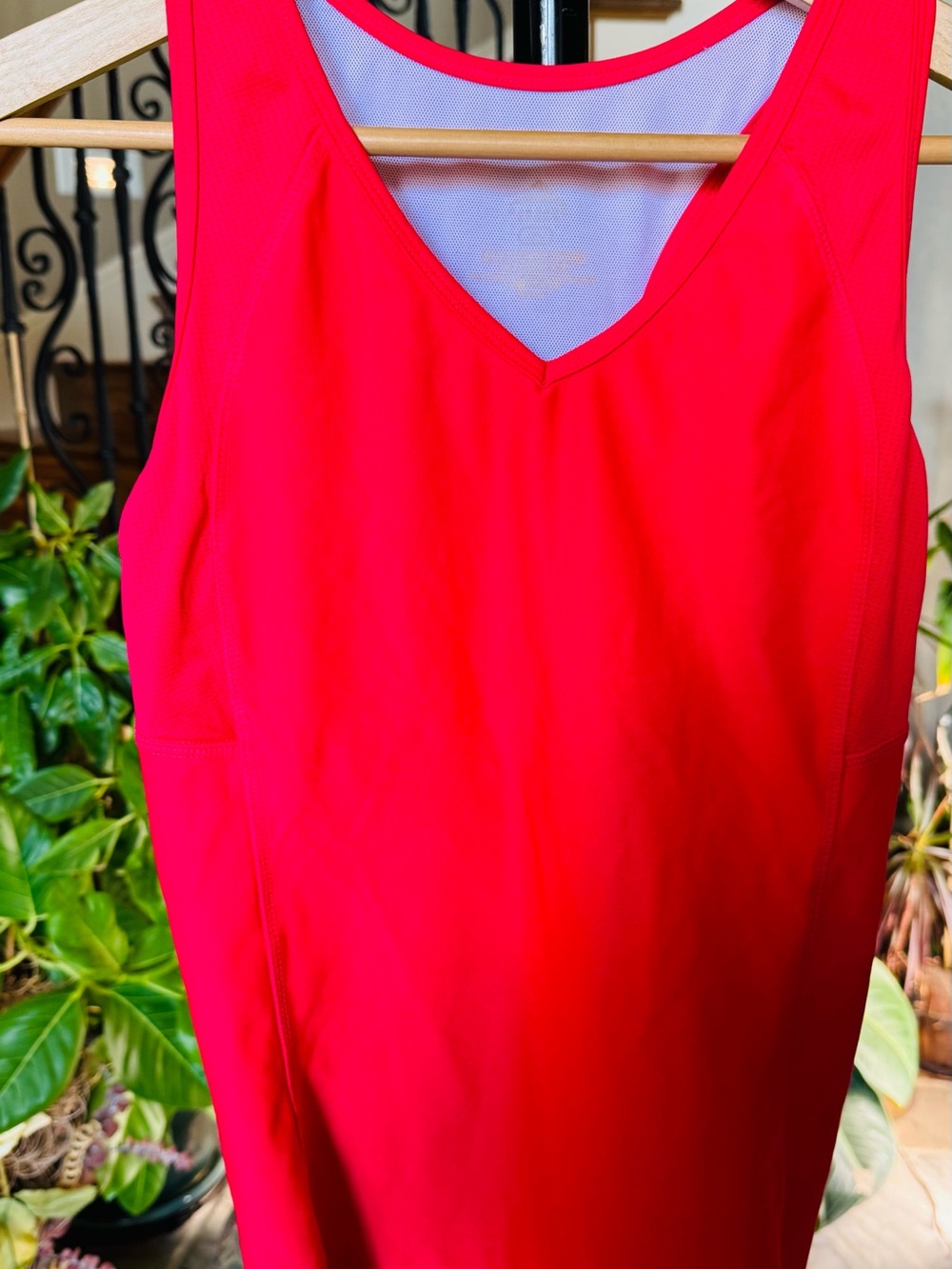 Bright Red V-Neck Crop Tank Top